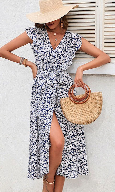 Floral V-neck dress - Haya Henderson