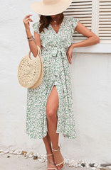 Floral V-neck dress - Haya Henderson