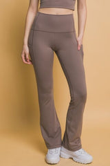 Love Tree High Waist Flare Active Leggings with Side Pockets - Haya Henderson