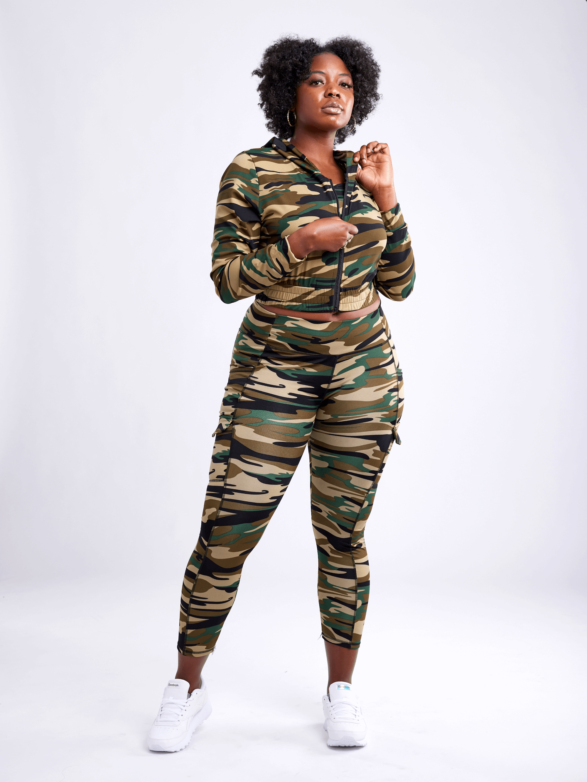 Athletic Zip-Up Crop Hoodie Jacket - Haya Henderson
