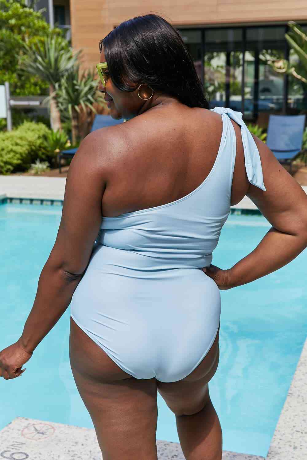 Marina West Swim Vacay Mode One Shoulder Swimsuit in Pastel Blue - Haya Henderson