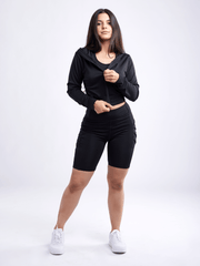 Athletic Zip-Up Crop Hoodie Jacket - Haya Henderson