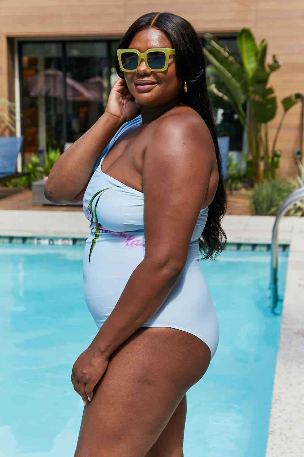 Marina West Swim Vacay Mode One Shoulder Swimsuit in Pastel Blue - Haya Henderson