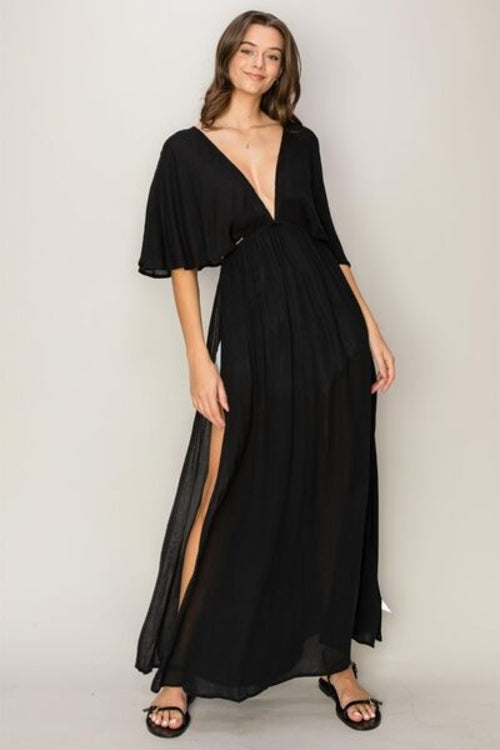 HYFVE Tie Back Maxi Split Cover Up Dress - Haya Henderson