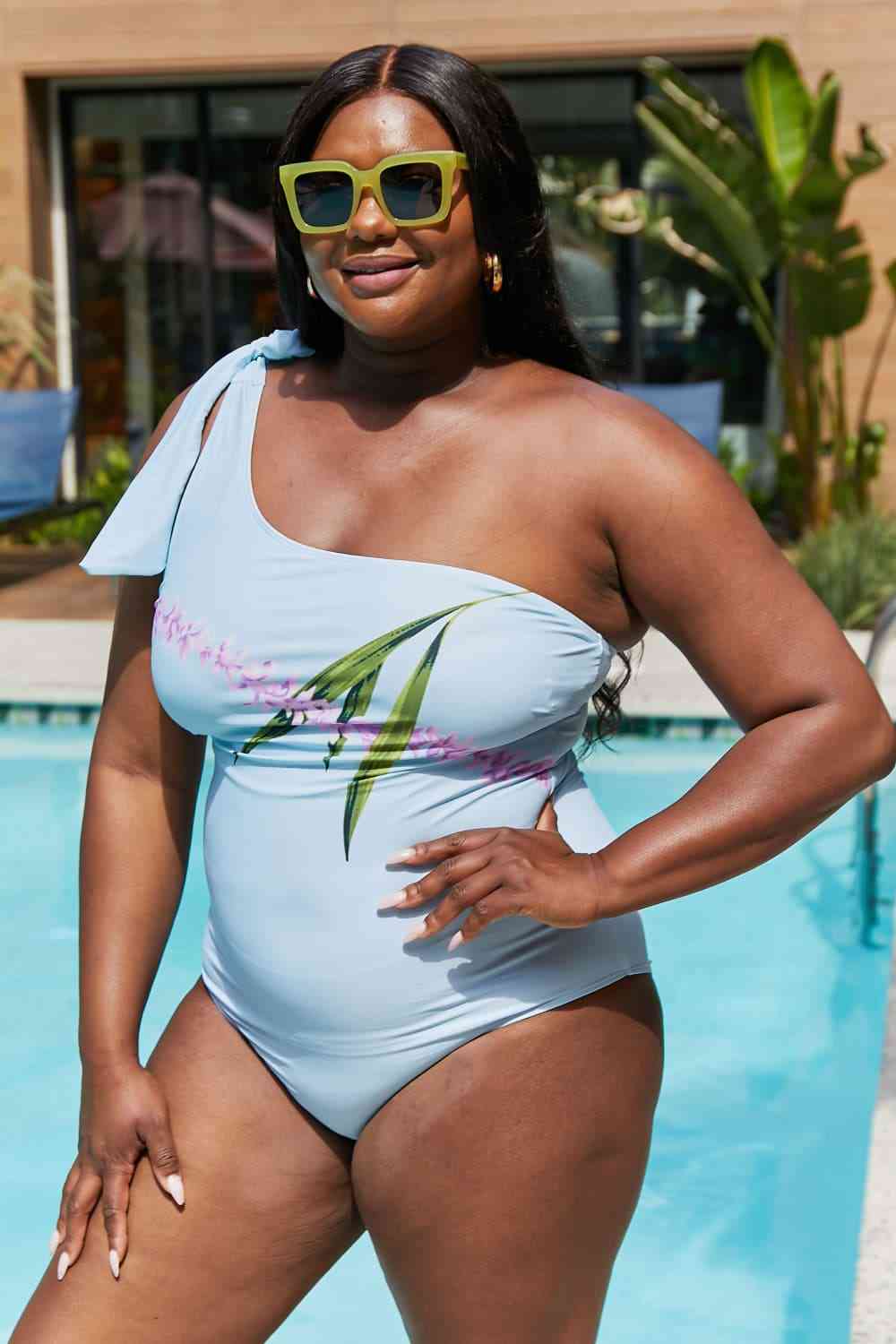 Marina West Swim Vacay Mode One Shoulder Swimsuit in Pastel Blue - Haya Henderson
