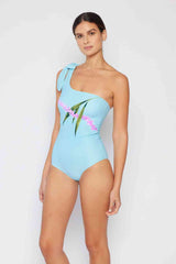 Marina West Swim Vacay Mode One Shoulder Swimsuit in Pastel Blue - Haya Henderson