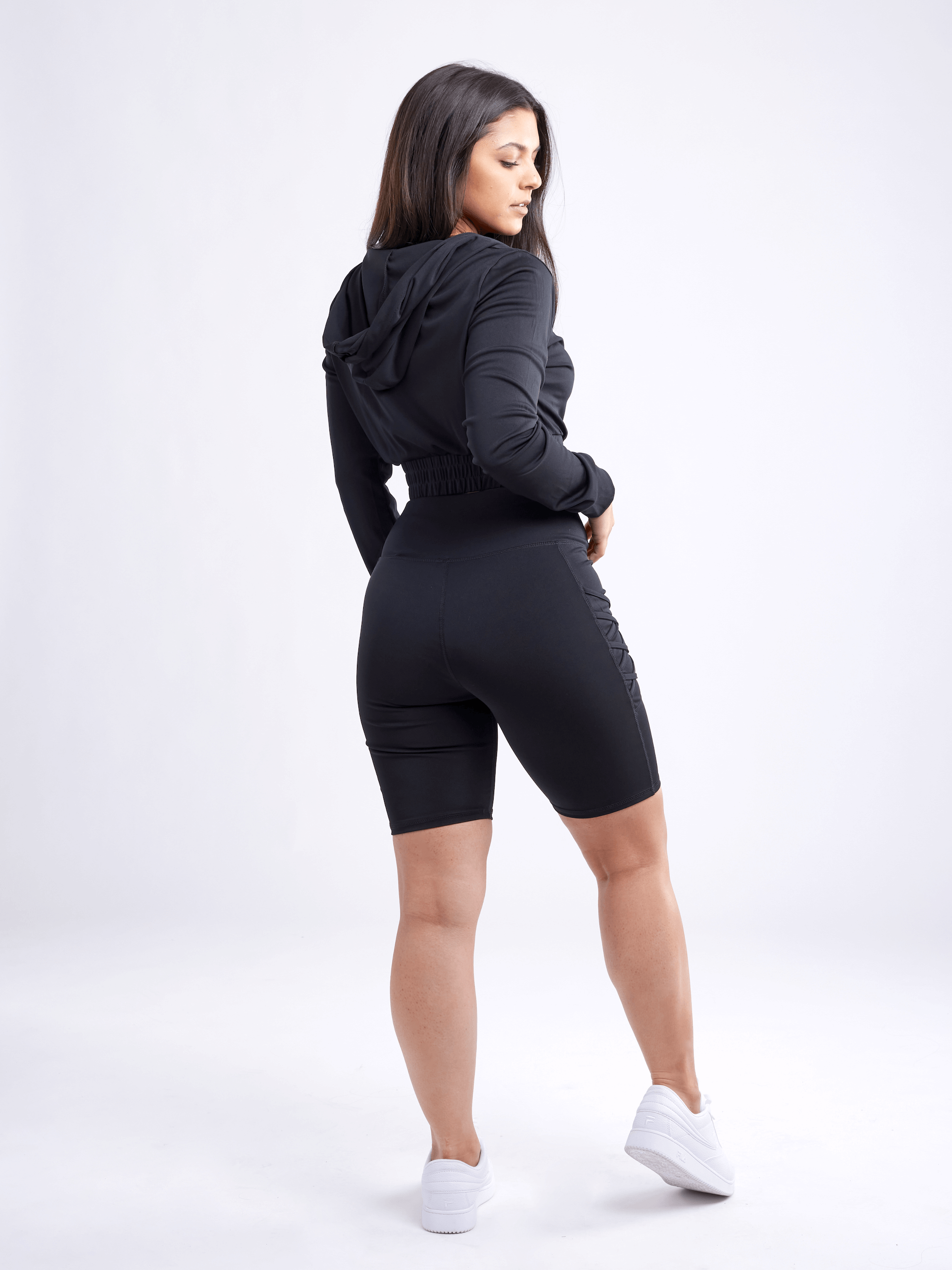 Athletic Zip-Up Crop Hoodie Jacket - Haya Henderson